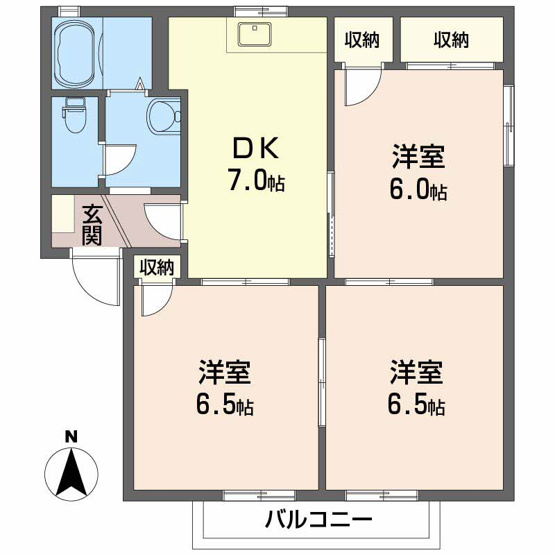 【間取り】 | ディアス三町 Ｂ棟