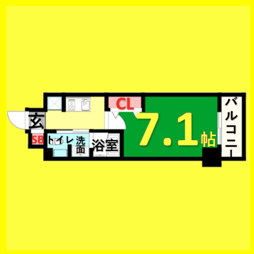 ヴェルデシア名駅南(旧ルネフラッツ名駅南)　名古屋市賃貸　仲介手数料無料の間取り