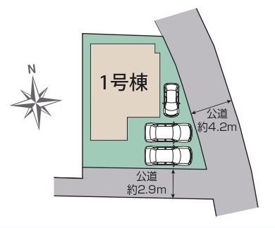【仲介手数料無料】新築戸建　熊谷市円光2-6-26（全1棟）の区画図