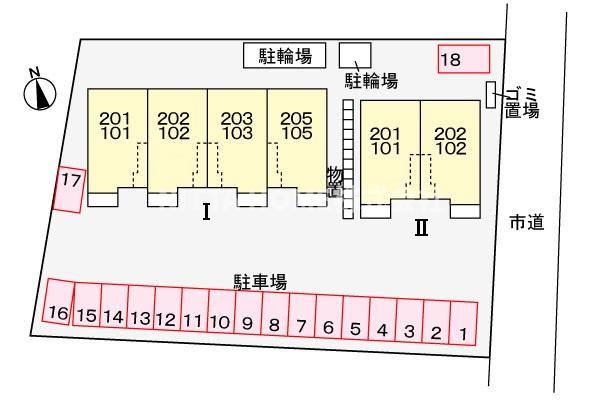 ラウレアⅡの区画図|敷地内の配置図です☆彡