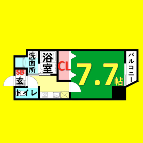 プレイズシード瑞穂通　名古屋市賃貸　仲介手数料無料の間取り