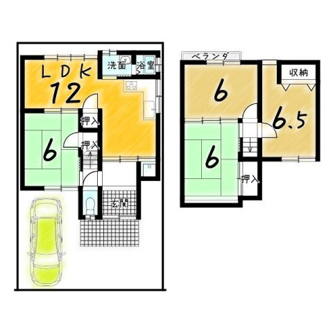 樫原上池田町の間取り|『全居室６帖以上！』
各お部屋に十分な広さを確保し、家族みんなが心地よく過ごせる空間に！