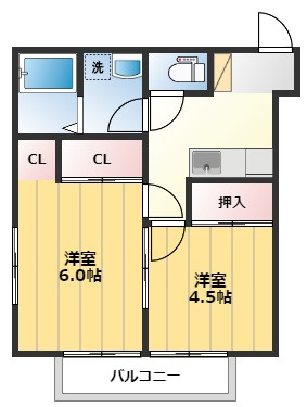 昭和コーポ越生の間取り