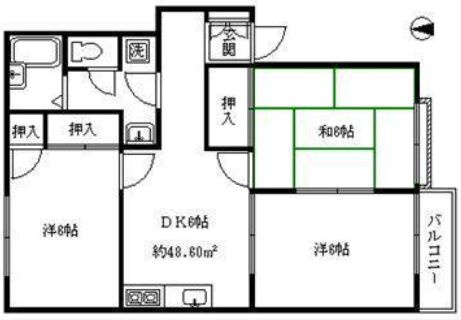 コーポ5の間取り|３DKのお部屋♪
