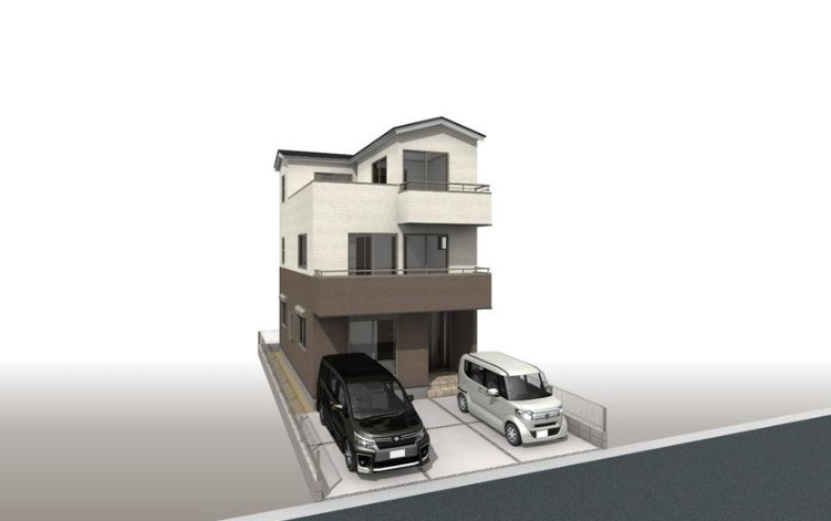 越谷市大字恩間 新築分譲住宅の外観パース