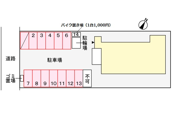 リニアコートの区画図|駐車場