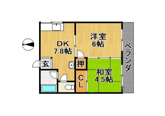 コーポ上野の間取り