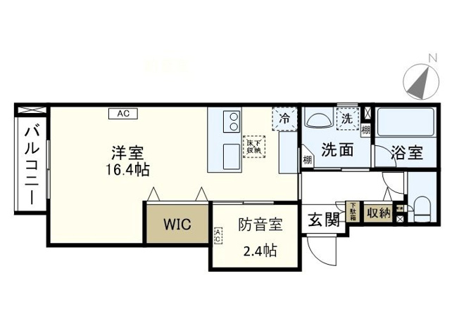 【間取り】 | 防音室完備！ワンルームの間取りです！