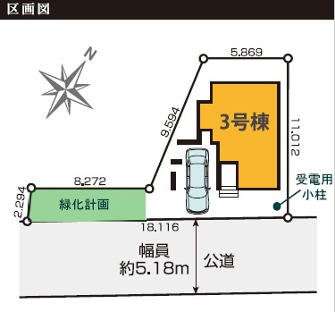 葛飾区東金町７丁目　新築戸建て　全１棟の区画図