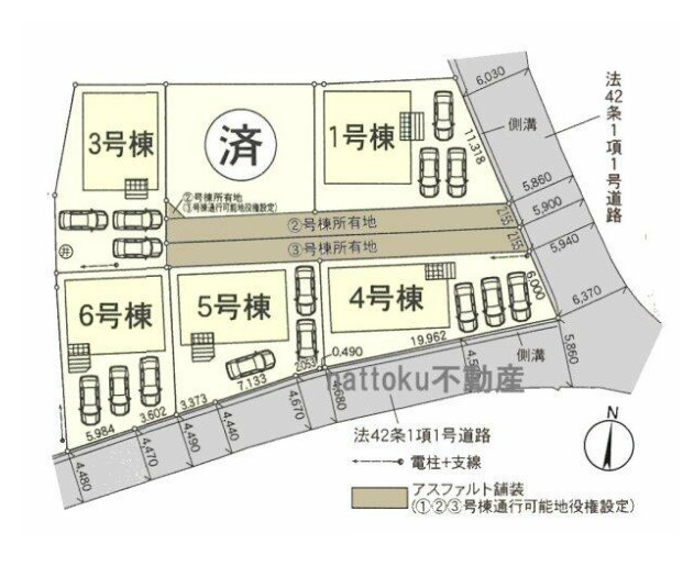 売新築戸建　沼津市中沢田の区画図
