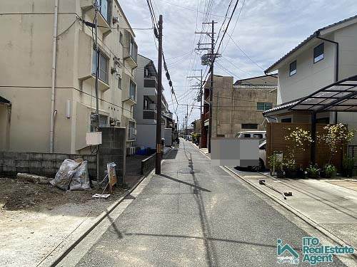 上京区寺今町 新築戸建(D号地)の前面道路含む現地写真