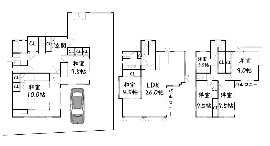 石津東町　中古一戸建ての間取り|間取り図はいかがですか？ご希望を叶える間取りですか？リビングの広さは？水回りの位置は？カウンターキッチン？など色々な情報が集約されています。弊社ではリフォームなどのご相談も承っております。