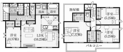 【土地図＋建物プラン例】 | 池田市畑４丁目　土地