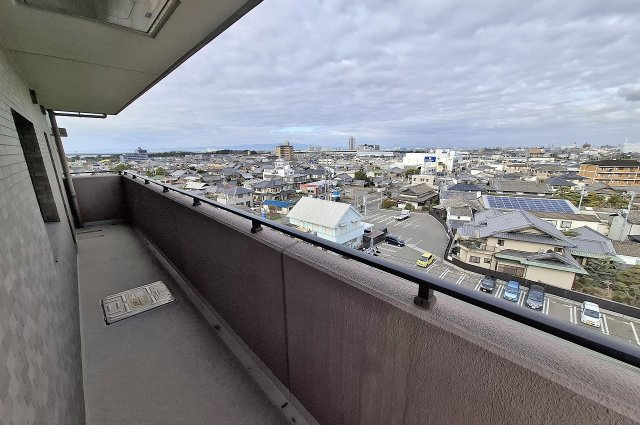 ライオンズマンション二色浜の展望|勝手口側バルコニー（北東）