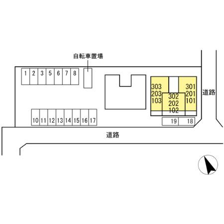 今泉ハイツBの駐車場