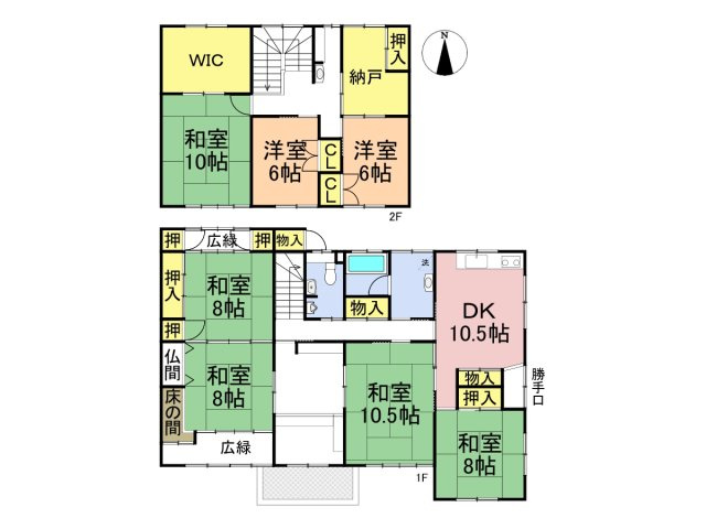【商談中】中古戸建　安八郡神戸町大字柳瀬　平成14年築の間取り|母屋間取り