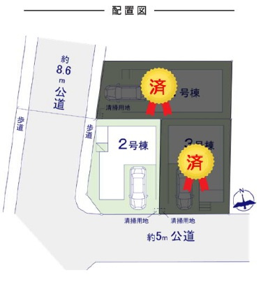 江戸川区鹿骨１丁目　新築戸建て　全１棟の区画図