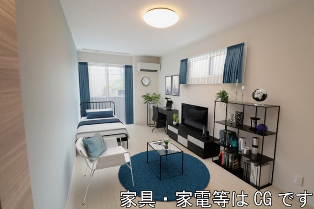 グランセレスタＡの居間・リビング|居室（エアコン・室内物干し・居室照明付き）