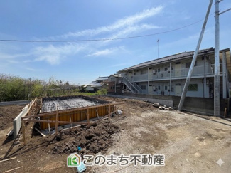 【外観】 | CRADLE GARDEN古河市中田第6　 | 建築中現地写真（同社施工完成物件・モデルハウスがご見学いただけます）