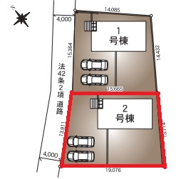【区画図】 | CRADLE GARDEN古河市中田第6　 | 【全2棟】各棟の詳細はお気軽にお問い合わせください。