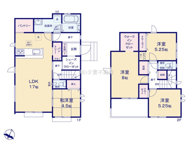 《仲介手数料無料》ふじみ野市長宮２丁目1-2新築一戸建てグラファーレの間取り