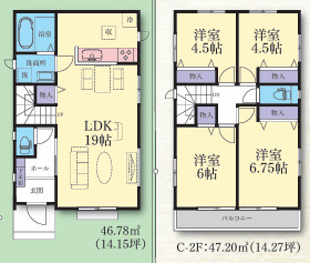 【間取り】 | 座間市立野台２丁目　新築戸建て　全3棟　【仲介手数料無料】