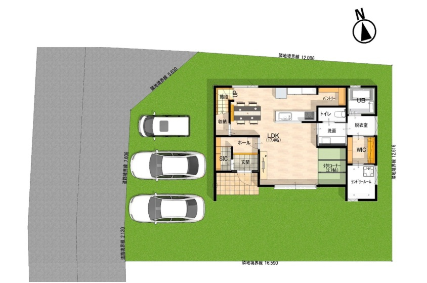 小山市大字横倉　新築戸建の区画図