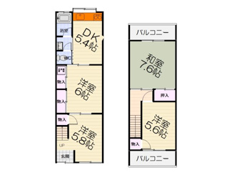 【間取り】 | 堺市西区浜寺石津町西4-21-9テラス