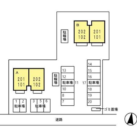 サンロイヤル　B棟の区画図