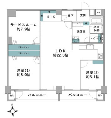 【間取り】 | マンション茅ヶ崎 | 2SLDK：108.09㎡