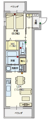 (シニア限定)Calme　eastの間取り