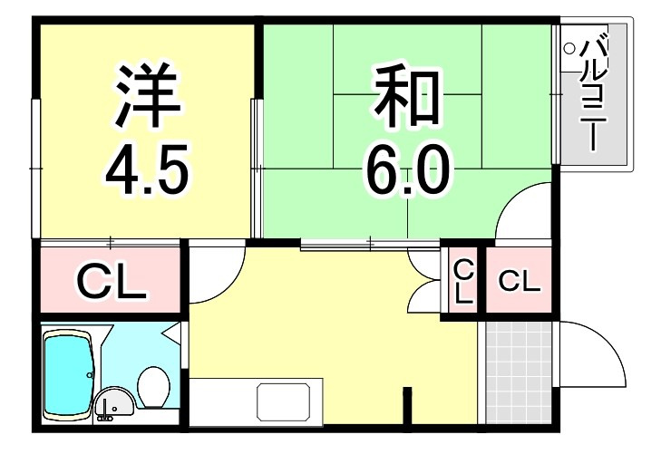パル東須磨の間取り