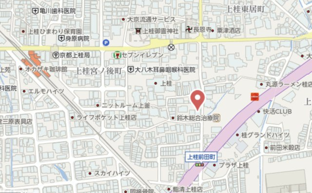 京都市西京区上桂西居町　新築戸建の地図