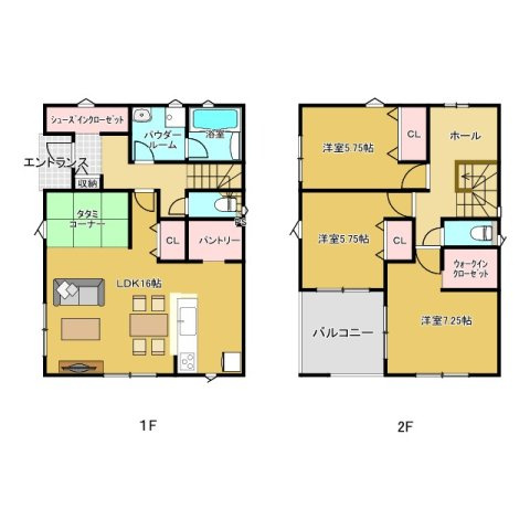 クレイドルガーデン倉吉市清谷町第２ 1号棟の間取り