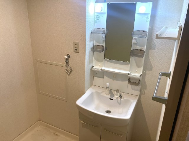 リアライズ東山の洗面所|シャワー付洗面・脱衣所も広めです