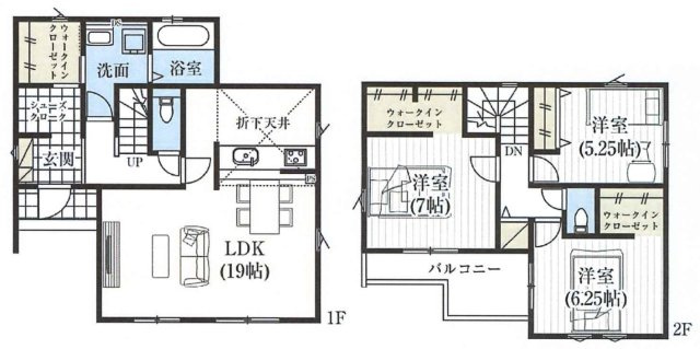 【間取り】 | 鴻巣市下忍3期　GRAFAREDESIGN　新築戸建　全2棟　2号棟