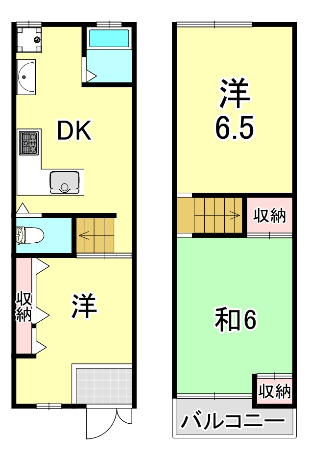 深江南町2丁目テラスハウス4号の間取り