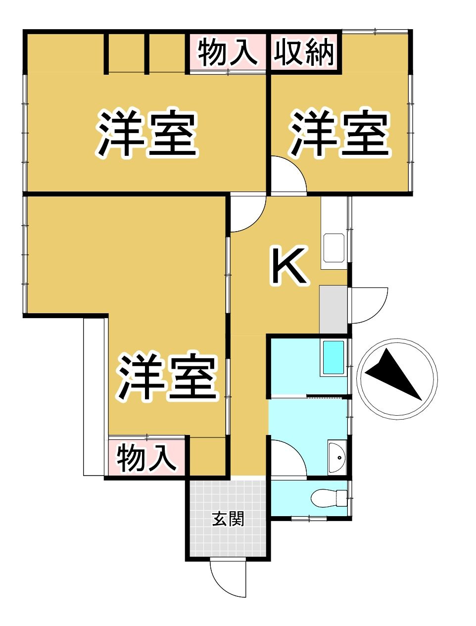 中古物件桐生市広沢4丁目の間取り