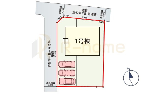 那珂市中台第2　新築戸建て　1号棟の区画図|大きなお買い物だからこそ、メリット・デメリットを伝えさせて頂きます。
R-homeにお任せください♪