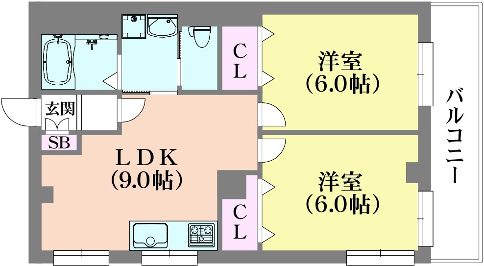 神戸市北区鈴蘭台東町２丁目の賃貸マンションの間取り