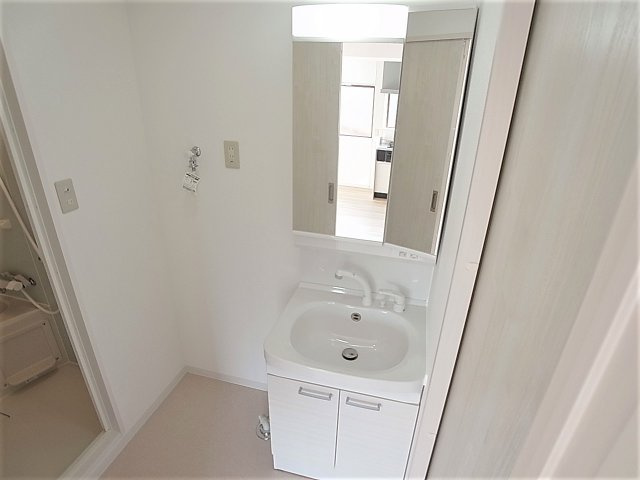 神戸市北区鈴蘭台東町２丁目の賃貸マンションの洗面所|シャワー付きの独立洗面台