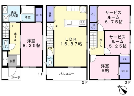 神楽町３丁目　新築戸建ての間取り