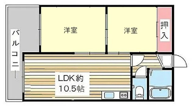 甲南メゾン深江の間取り|南西向き　陽当り・通風良好