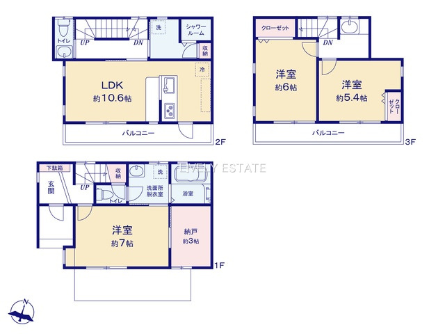 草加市新里町 中古戸建の間取り