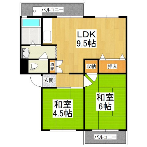 【間取り】 | 狭山遊園ハイツ5号棟