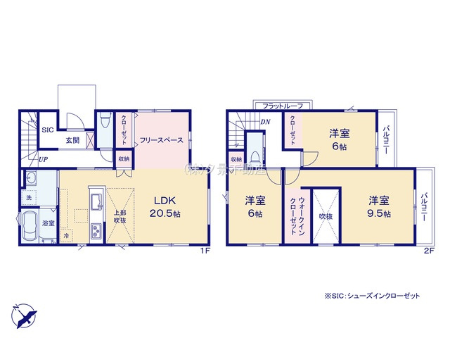《仲介手数料無料》ふじみ野市元福岡１丁目18-2新築一戸建てケイアイクラフトピットの間取り