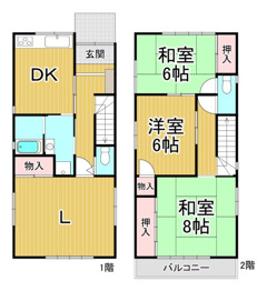 門戸岡田町l戸建の間取り