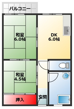 【間取り】 | コーポ北野