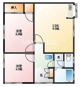 南ヶ丘ハイツの間取り