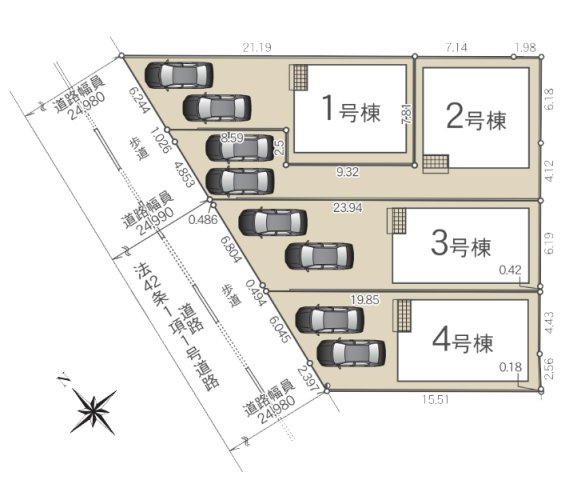 【区画図】 | 豊田市朝日町６丁目41-7『仲介料無料』新築戸建て | 3号棟